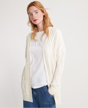 Superdry Lannah Cable Cardigan Női Kötöttáru Bézs | GCFUH2853